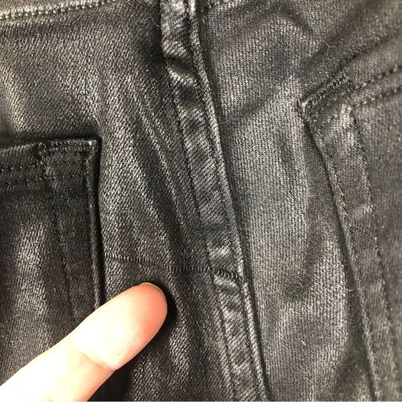 Good American Good Legs Waxed Coated Black Skinny Jeans Women’s Size 16 - Picture 6 of 8